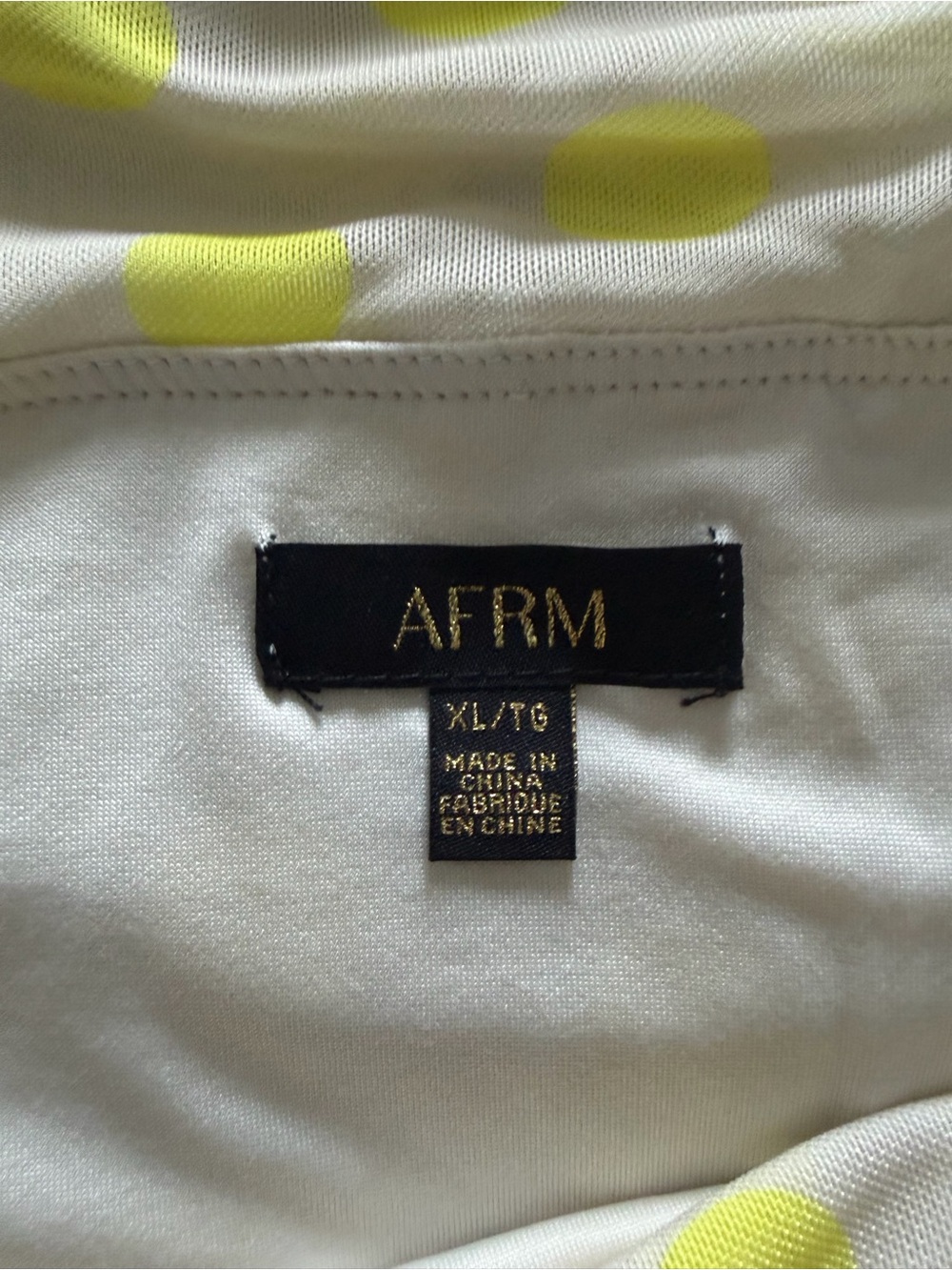 AFRM Butter Yellow Off-Shoulder Polka Dot Bodysuit XL NWT - Picture 11 of 15